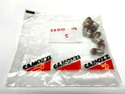 Camozzi 2010 1/4 BSP Male Elbow 1/4" Pneumatic Fitting LOT OF 5 - Image 1 of 3