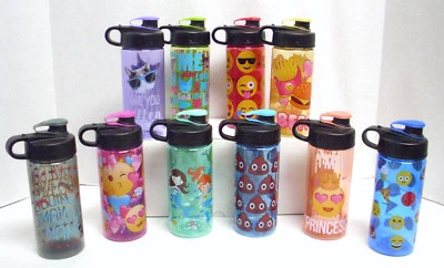 Cool Gear 16oz Water Bottle Choose Design Emoji Princess Mermaid Cat And More - Image 1 of 4