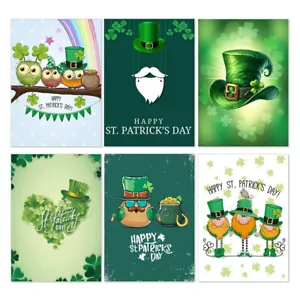St Patricks Day cards Pack 12 Greeting Cards Multipack A6 St Patricks Day Card - Picture 1 of 6