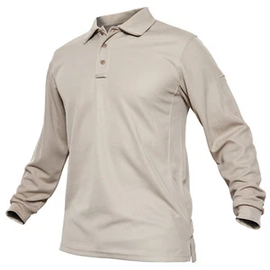 Long Sleeve Polo T-Shirts Mens Pullover Team Work Fishing Golf Shirt Casual Tops - Picture 1 of 10