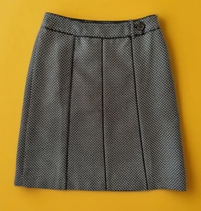 Ann Taylor Womens A Line Skirt Black White Tweed Knee Length Lined Zip  4 - Picture 1 of 17