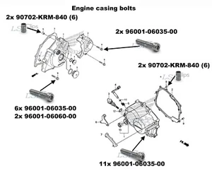 Kit bulloni e tasselli copri carter motore acciaio inox Honda CRF125 2014-2019 - Foto 1 di 24