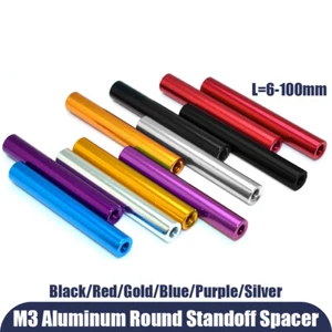 Aluminum Alloy Round Threaded Standoff Spacer Sleeve Rod M3 Long Nuts Connector - Picture 1 of 16