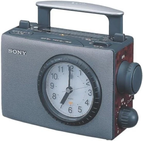 SONY ICF-CA5V Clock FM Radio Showa Retro Operation Confirmed Black Used - Image 1 of 1