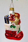 Modern Vintage Blown Glass STOCKINGS BOOT w GIFTS Christmas Ornament W Germany