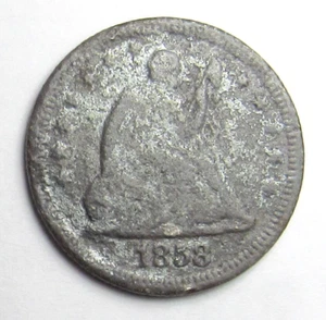1858-S Liberty KEY DATE Seated SAN FRANCISCO Quarter - RARE- MUST - C - Picture 1 of 24
