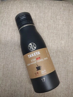 Takeya 17oz Leak-Proof Travel Mug Thermos Beverage Bottle Container Onyx Black  - Image 1 of 4