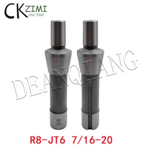 1* R8-JT6 Draw Bar Thread 7/16-20 drill chuck arbor R8 taper Shank chuck R8-JT  - Picture 1 of 6