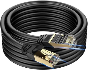 Cable Ethernet Cat 8 de 50 ft 26AWG 40Gbps 2000Mhz ultra velocidad Cat8 cable de Internet - Imagen 1 de 14