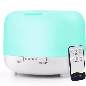 500ml Difusore per essencias de aceite humificador de aroma con 7 colori luz LED - Foto 1 di 12