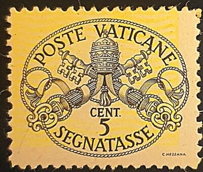 RARE ITALY-Vatican 1946 - Large Lines 5 Cent with left decal error CV $1250 GEM - Image 1 of 2