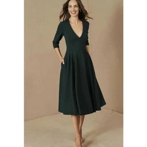 BHLDN Valdis Midi Dress in Holly Green, Women's size 14, NEW - Picture 1 of 9
