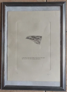 Incisione numerata 2/4 e firmata a mano Emilio Isgrò in cornice - Foto 1 di 5