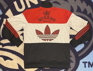 Vintage Adidas Trefoil Stitched JAM MASTER JAY TRACK JACKET BLACK RED LG Hip Hop - Picture 1 of 12