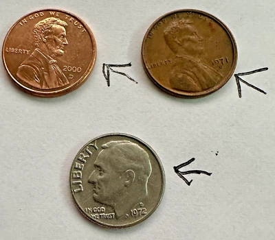 1971-S Lincoln 1c +  2 Other Coins ~ Group of Minor Off-Cent Coins ~ Sweet! ~T7 - Image 1 of 4
