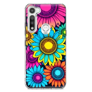 For Motorola Moto G Fast Shockproof Hybrid Case, Vintage Abstract Sunflowers - Picture 1 of 1