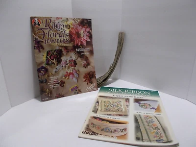 Vtg Bucilla’s 1997 Silk Ribbon Embroidery Transfers & Ribbon Florals Magazines - Image 1 of 4