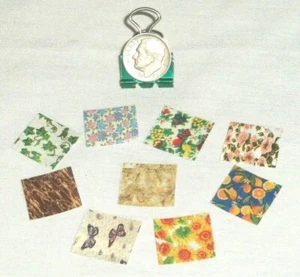 Miniature Dollhouse 9pc Tiny Scrapbook Craft Flower Fruit Paper Sheets 1:12 JS - Picture 1 of 2