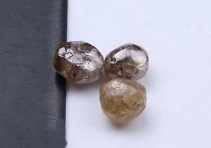 3Pcs Cognac Brown Rough Smooth Diamond, Raw Loose Diamond Crystals 4.5mm-5mm W01 - Zdjęcie 1 z 8