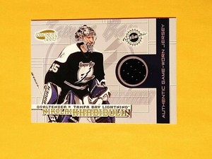 2003-04 Pacific Invincible Game Worn Jersey #29 Nikolai Khabibulin #/625 Tampa 