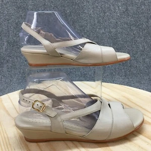 Sas Tripad Comfort Sandals Womens 9.5 M Slingback Wedge 235403 Beige Leather - Picture 1 of 20