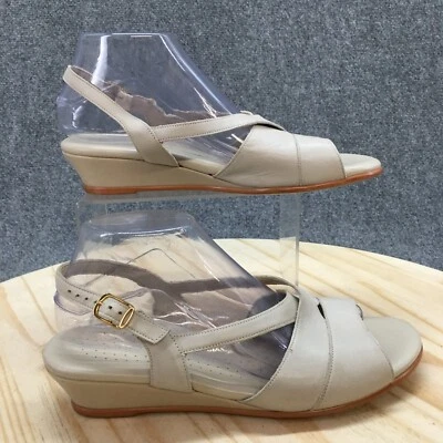 Sas Tripad Comfort Sandals Womens 9.5 M Slingback Wedge 235403 Beige Leather - Image 1 of 4