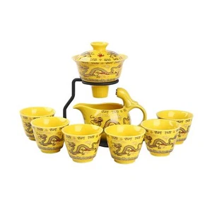 Chinese Gongfu Tea Gift 9pcs/Set, Yellow Dragon Semi Automatic Drip Tea Cup - Picture 1 of 9