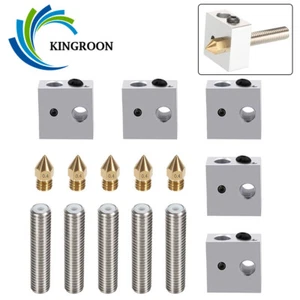 5 pièces MK8 bloc chauffant extrudeuse Hotend 0,4 mm buse gorge tube kit pour CR10 Ender 3/5 - Photo 1/7