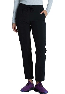 Cherokee Scrubs Women's Mid-Rise Drawstring Tapered Leg Pant CKA184 BLK Black - Image 1 of 4