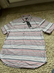 M & Co Short Sleeve Shirts Brand New With Tags Stripes Large - Picture 1 of 6