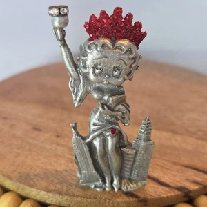 Betty Boop Figurine Pewter Statue Of Liberty 2 3/4" missing stone - Picture 1 of 8
