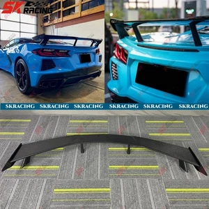 Carbon Fiber/Glossy Black Rear Spoiler Wing Kits For Chevrolet Corvette C8 2020+ - Foto 1 di 30