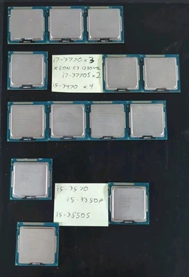 Lot of 13 CPUs: i7-3770 X3, 1230v2, 3770S X2, 3470 X4, 3570, 3350P, 3550S - Image 1 of 4
