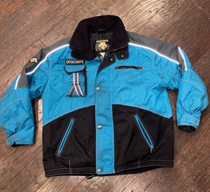 Descente Ski Jacket Men’s 2XL Blue  Teal Retro Colorblock 80s 90s Vintage Japan - Picture 1 of 5