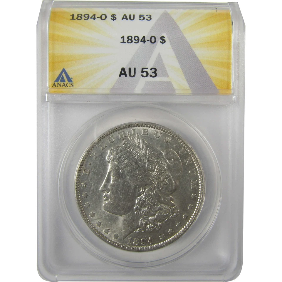 1894 O Morgan Dollar AU 53 ANACS Silver $1 Coin SKU:I19297 - Image 1 of 4