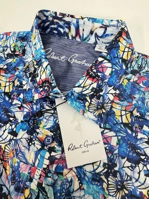 NWT Robert Graham FLEMING Abstract Geometric Classic Fit L/S Shirt LARGE $198 - Image 1 of 4