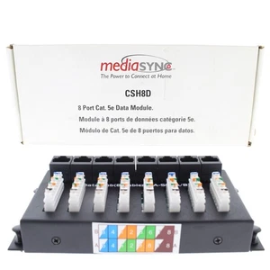 Cooper Media Sync CSH8D 8-Port Cat 5E Computer Network Data Module - Picture 1 of 7