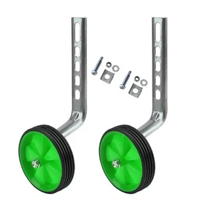 Universal Kids Bikes Cycle Training Wheels Stabilisers Wheels 12-20 inch Green - Picture 1 of 9