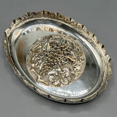 Antiguo plato de plata Walker & Hall frutero plato victoriano relieve profundo 1893 Foto 1 de 4