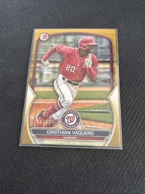 2023 Bowman - Prospects Cristhian Vaquero #BP-54 Gold /50 (RC) - Image 1 of 2