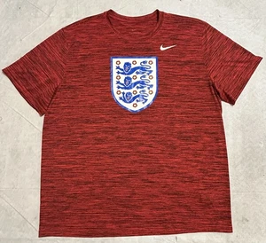 Nike England National Football Team T-Shirt Soccer Futbol Gym XXL Drifit Red - Picture 1 of 8