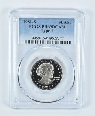 1981-S Susan B Anthony $1 Type 1 PR69 DCAM PCGS Blue Label *0017 - Image 1 of 4
