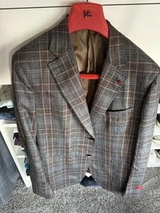 Isaia Grey/Rust/Tan Sport Coat 52R - Picture 1 of 3