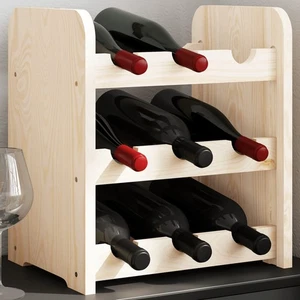Weinregal Flaschenregal Fassregal Weinschrank 43x25x37 cm Massivholz Kiefer - Bild 1 von 34