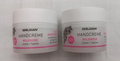2 x 50 ml Gerlasan Handcreme mit Wildrose Urea Jojobaöl und Tapioka im Tiegel - Bild 1 von 3