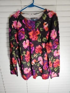 Anthropologie Ariel Wimpern Pullover Blumenmuster Langarm weich Large Damen  - Bild 1 von 6