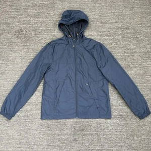 SCOTTeVEST Jacket Men Medium Blue Tec Windbreaker Full Zip Hood Utility Pockets - Picture 1 of 12