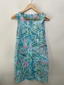 Abito Lilly Pulitzer Giuliana senza maniche a tubino blu boccaglio ricamato donna 6 - Foto 1 di 10
