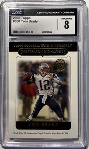 2005 TOPPS #360 New England Patriots Jersey TOM BRADY Graded CGC NM MINT 8 - Picture 1 of 4