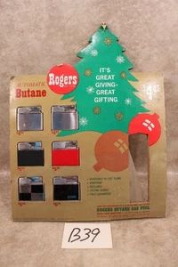 B39 VINTAGE ROGERS AUTOMATIK BUTAN FEUERZEUG WEIHNACHTSLADEN DISPLAY - Bild 1 von 1